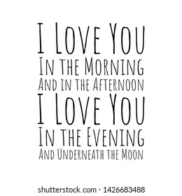 I Love You to the moon. Love inspirational quote. Font typography element for your design. Design element for romantic housewarming poster, t shirt, save the date card. Vector Illustration