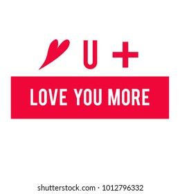 Love you More Text with Abstract Symbols 