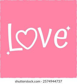 Love you more text and hearts, pink background art illustration. Vector typography