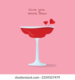 Love you more than wine happy valentines day two glasses of wine	
