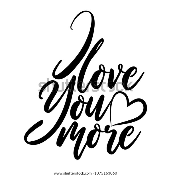 Download Love You More Vector Typography Handwriting Stock Vector ...