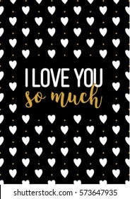 i love you so much cute postcard, vector illustration. Typography poster, card, label, banner design