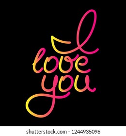 I love you on a black background