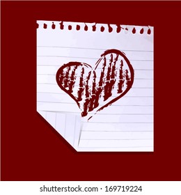 I love you on a piece. Vector