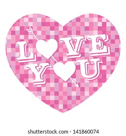 I love you - on square background