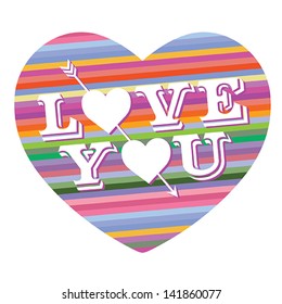 I love you - on stripes background