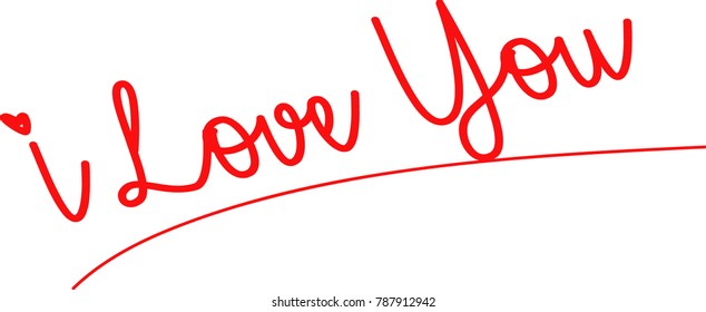 LOVE YOU original custom hand lettering -- handmade calligraphy, vector ; typography background/ overlay for romantic photo cards or party invitations for Valentine's Day, wedding, Mother's Day;