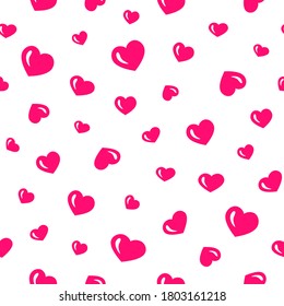 I love you. Packaging, background for Valentine's Day. Seamless pattern of hearts. Vector illustration. Declaration of love