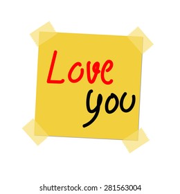 love you paint  on post it