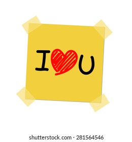 i love you paint on post it