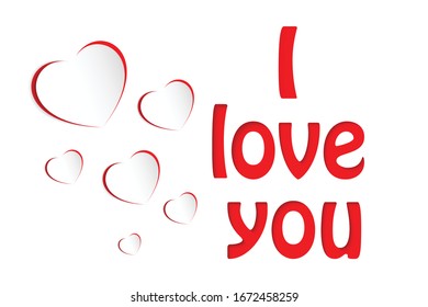 I love you Paper cut out Illustration vector