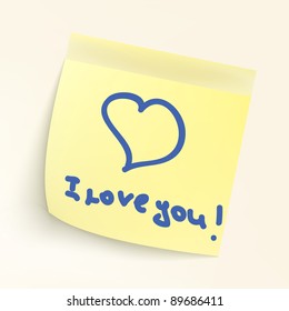 I love you paper note. EPS 8 vector file included