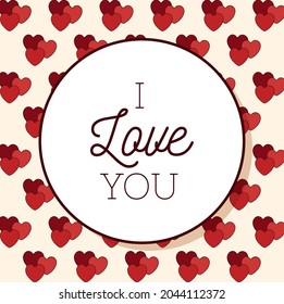 i love you pattern with hearts