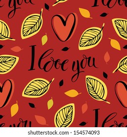 I love you pattern. Red background