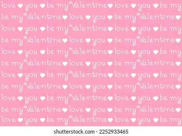 Love you. Pink Pattern for Valentine's Day	
