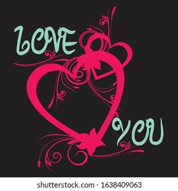 love you pink vector.14th February. Valentines day gift.  love vectors. best love sign vectors .pink love