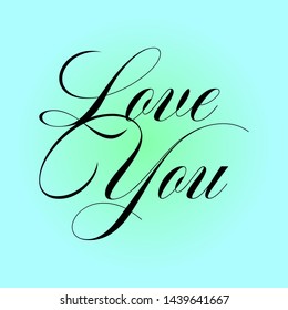Love you postcard logo design illustration vector