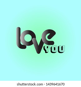 Love you postcard logo design illustration vector