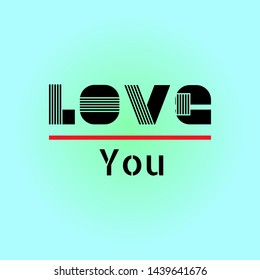 Love you postcard logo design illustration vector