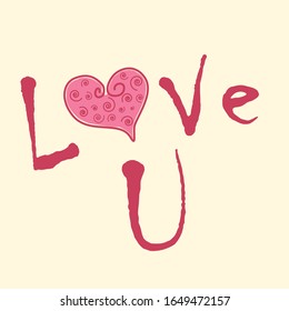 Love you poster vector illustration design happy