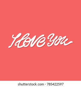 I love you. Premium handmade vector lettering and calligraphy phrase for invitation, greeting card, t-shirt, prints, social media, blogs and posters .Vector illustration.