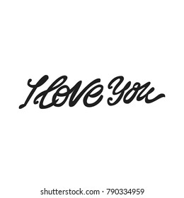 I love you. Premium handmade vector lettering and calligraphy phrase for invitation, greeting card, t-shirt, prints, social media, blogs and posters .Vector illustration.