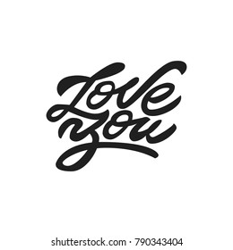 I love you. Premium handmade vector lettering and calligraphy phrase for invitation, greeting card, t-shirt, prints, social media, blogs and posters .Vector illustration.
