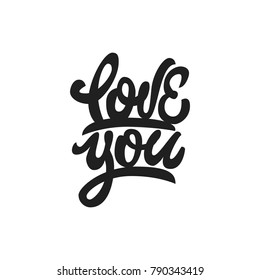 Love you. Premium handmade vector lettering and calligraphy phrase for invitation, greeting card, t-shirt, prints, social media, blogs and posters .Vector illustration.