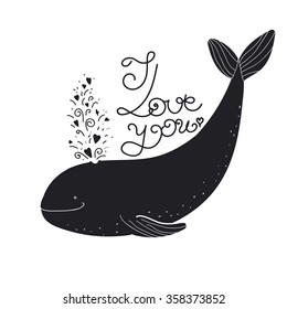 I love you quote cartoon whale