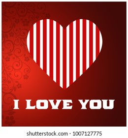 I love you with red pattern background
