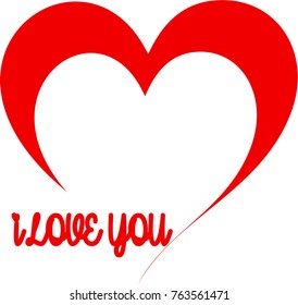 I love You. Red Vector
