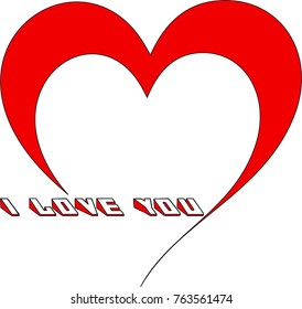 I love You. Red Vector