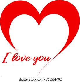 I love You. Red Vector