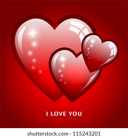 I love you romantic card, vector illustration