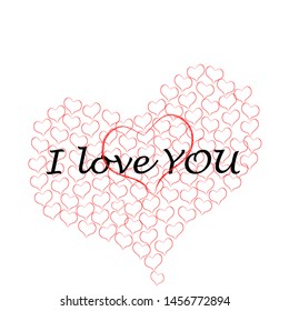 I love you.Big ,romantic heart made from little hearts. Lovely.Happy Valentine day.