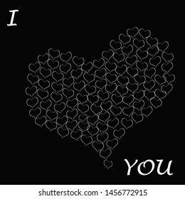 I love you.Big ,romantic heart made from little hearts. Lovely.Happy Valentine day.