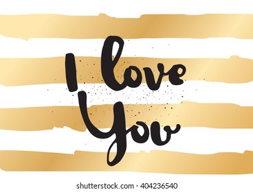 I love you romantic inscription. Greeting card with calligraphy. Hand drawn lettering design. Photo overlay. Typography for banner, poster or apparel design. Vector typography.