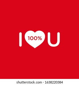 I love you. Romantic quote for Valentines day cards and prints or wedding album or any design.
