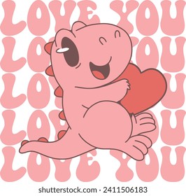 Love You, Romantic Valentine Love Graphics Illustrations Merchandise for T-shirt, Clipart and Romantic Typography Designs