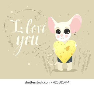 I love you say mouse. lettering
