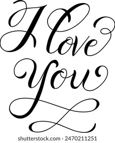  I love you Script Vector File. Love Hand lettering slogan. Custom hand lettering good for print, greeting cards, flyer, tshirt design, postcard, poster social media, etc. Vector Art.