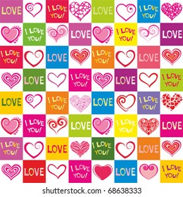 I love you. Seamless heart pattern.