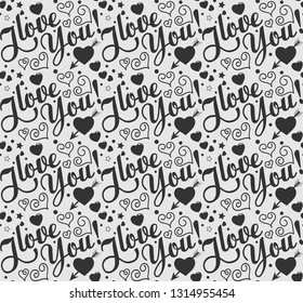 I love You seamless pattern, texture, vector image