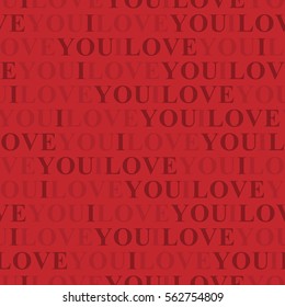I love you - seamless wrapping paper on a red background