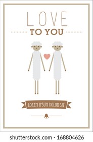 love to you sheep poster template vector/illustration / background/ greeting card