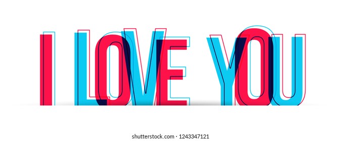 I Love You sign text. Vector illustration