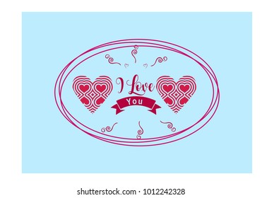 " I Love you" simple lettering in vector 