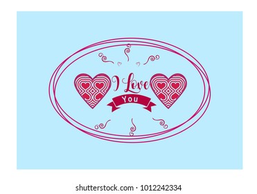 " I Love you" simple lettering in vector 