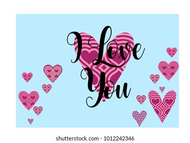 " I Love you" simple lettering in vector 