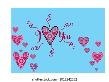 " I Love you" simple lettering in vector 
